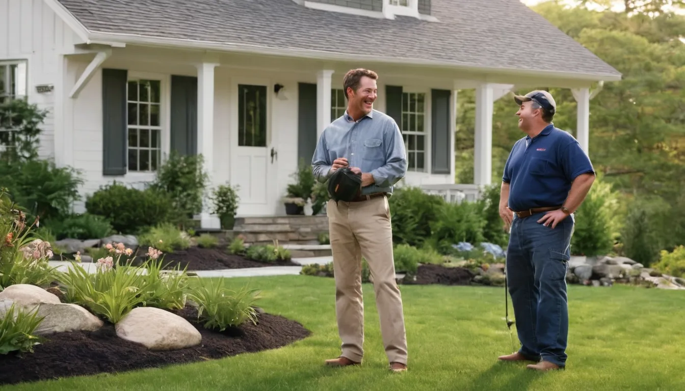 A homeowner in Beacon talking with a pest control provider at the front door of a house